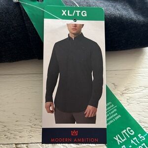 Modern ambition XL 17/17.5  long sleeve men’s shirt, 100% cotton dark grey NWT